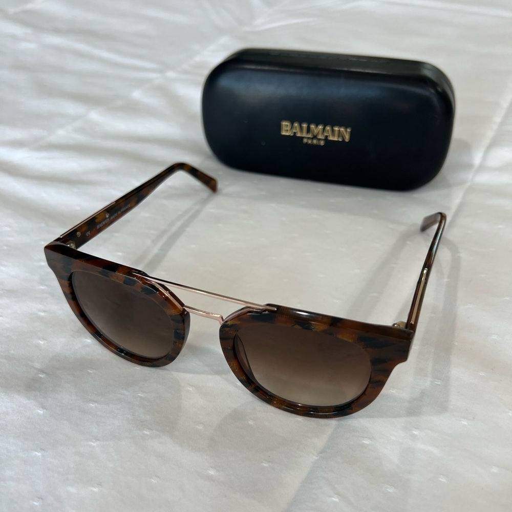 Balmain Brown Tortoiseshell Sunglasses